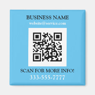 Imán Código QR, Bus. Nombre Promo, cielo blanco amarill