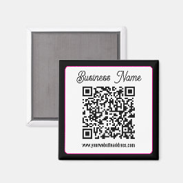 Imán Código QR con letra cursiva de guión
