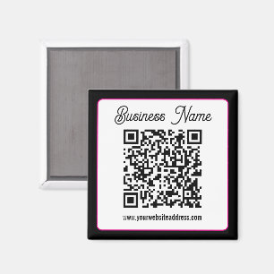 Imán Código QR con letra cursiva de guión