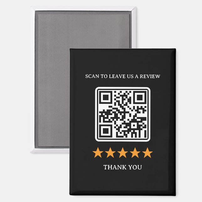 Imán Código QR de enlace de revisión empresarial 2,5" x (Anverso/Reverso)