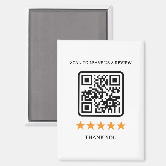 Imán Código QR de enlace de revisión empresarial 2,5" x (Anverso/Reverso)