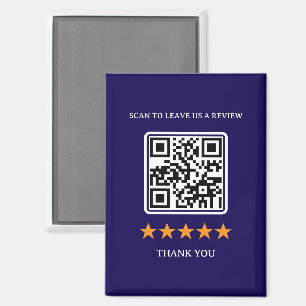 Imán Código QR de enlace de revisión empresarial 2,5" x