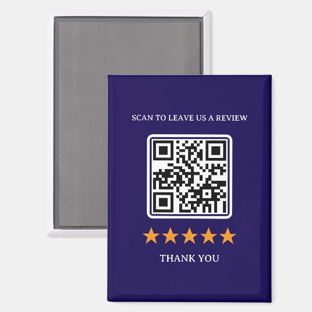 Imán Código QR de enlace de revisión empresarial 2,5" x (Anverso/Reverso)