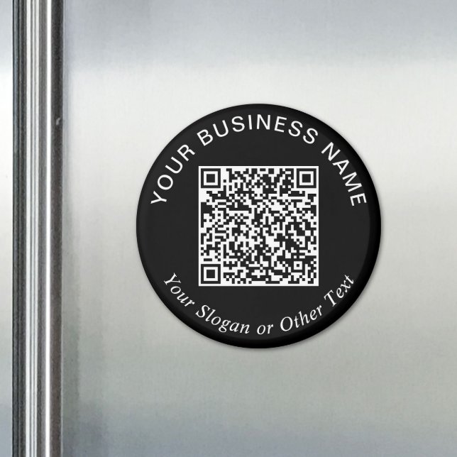 Imán Código QR de negocio negro promocional (Business QR Code Black Promotional Magnet)