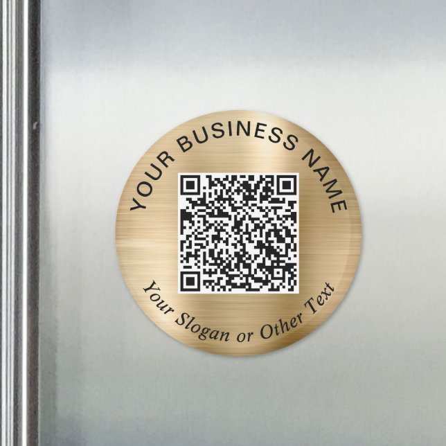 Imán Código QR de negocio Oro Promocional (Business QR Code Gold Promotional Magnet)