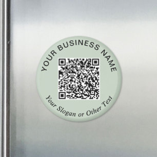 Imán Código QR de negocio Sage Green Promocional