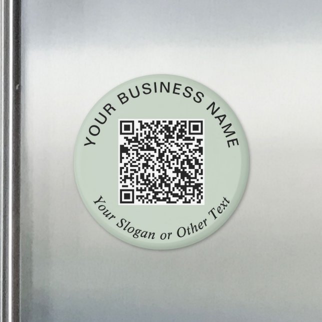 Imán Código QR de negocio Sage Green Promocional (Business QR Code Sage Green Promotional Magnet)