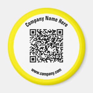 Imán Código QR de nombre comercial promocional amarillo