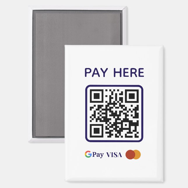 Imán Código QR de pago de escaneo profesional simple de (Anverso/Reverso)