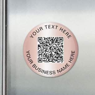 Imán Código QR de promoción comercial en rosa oro