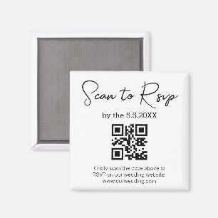 Imán Código QR de RSVP para sitio web de boda minimalis