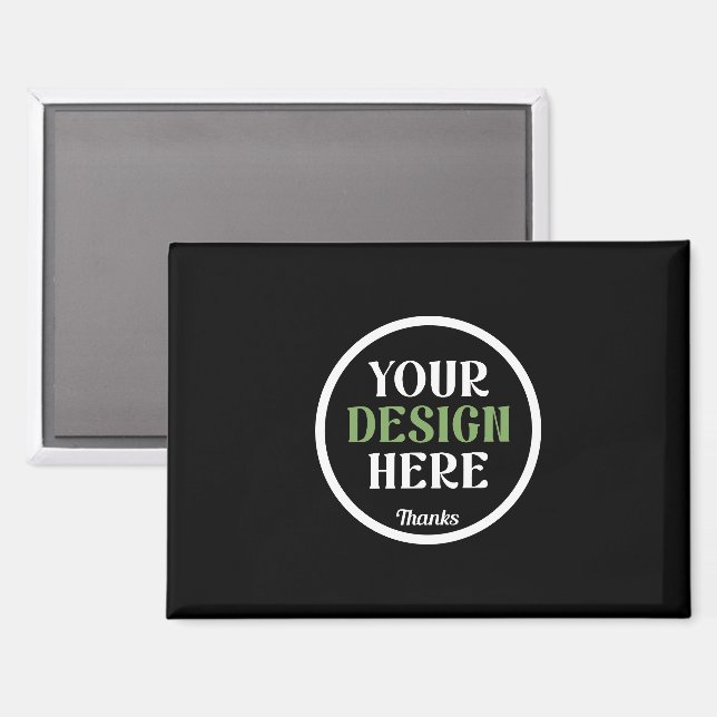 Imán Código QR de Tarjeta de Marca Negra Personalizada  (Anverso/Reverso)