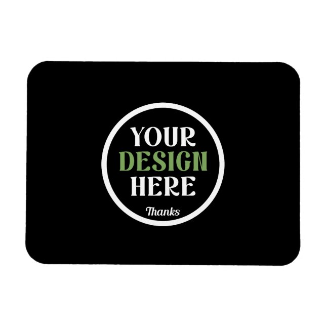 Imán Código QR de Tarjeta de Marca Personalizada Negra  (Horizontal)