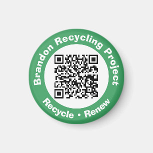 Imán Código QR del proyecto de reciclaje Reciclar y ren