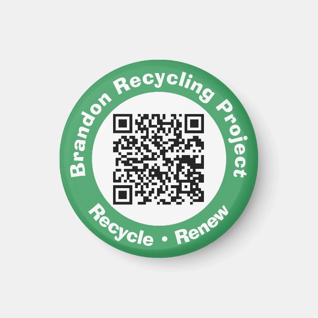 Imán Código QR del proyecto de reciclaje Reciclar y ren (Frente)