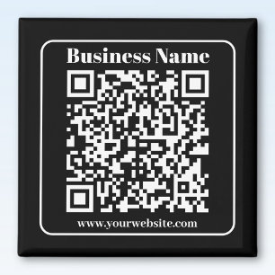 Imán Código QR editable Estilo moderno negro y blanco r