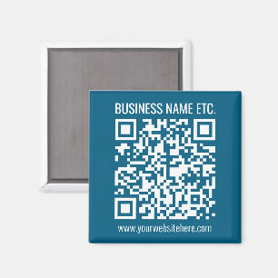 Imán Código QR editable Ocean Blue
