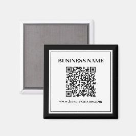 Imán Código QR empresarial | Blanco y Negro