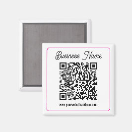 Imán Código QR escaneable con letra cursiva manuscrita