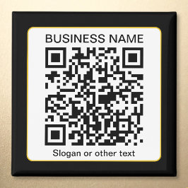 Imán Código QR escaneable editable + su nombre comercia