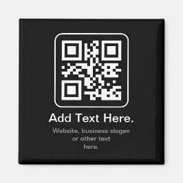 Imán Código QR escaneable moderno | Blanco, negro y gri