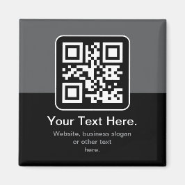 Imán Código QR escaneable moderno | Negro Gris y Blanco