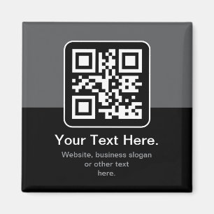 Imán Código QR escaneable moderno Negro Gris y Blanco