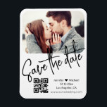 Imán código qr foto moderna de boda blanco guardar la f<br><div class="desc">código qr letra blanca moderna escritura a mano boda de fondo negro foto Guardar el imán de fecha, personalizado. puede cambiar el color de fondo y el color y estilo del tipo de letra.</div>