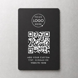 Imán Código QR | Logotipo de Negocio Negro Profesional 