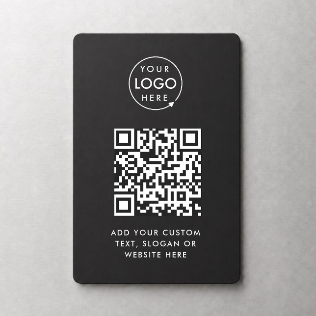 Imán Código QR | Logotipo de Negocio Negro Profesional  (Subido por el creador)