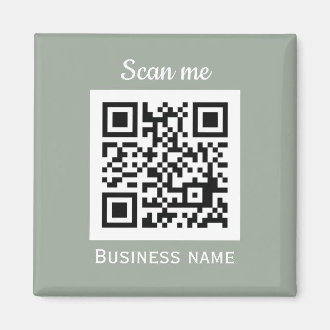 Imán Código QR Logotipo profesional Sage Green (Frente)