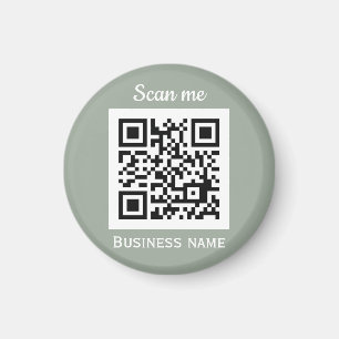 Imán Código QR Logotipo profesional Sage Green