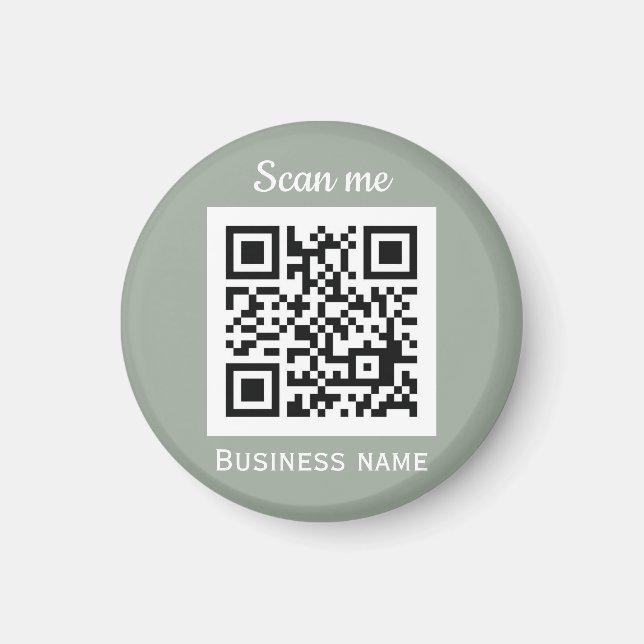 Imán Código QR Logotipo profesional Sage Green (Frente)