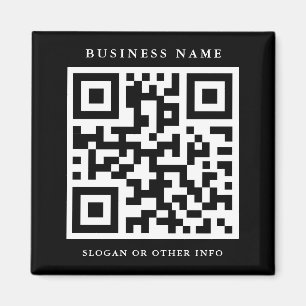 Imán Código QR Magnate de negocios simple negro