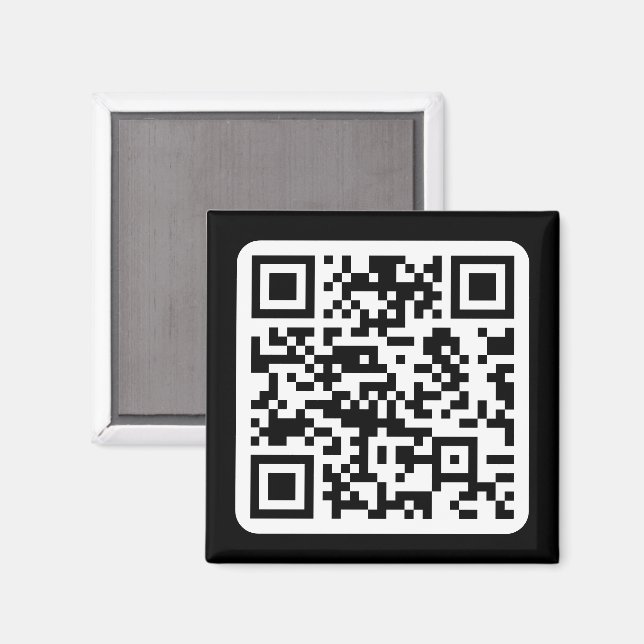 Imán Código QR moderno editable | Blanco negro o cualqu (Anverso/Reverso)