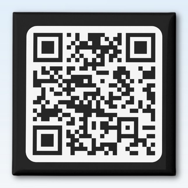 Imán Código QR moderno editable | Negro Blanco o cualqu (Subido por el creador)