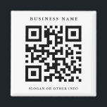 Imán Código QR Negros y Blancos Sencillos Negocios<br><div class="desc">Cree su propio imán de negocios personalizado con el código QR. Haga clic en el vínculo Personalizar para cambiar el tipo de letra,  el tamaño y el color para una personalización más avanzada de este diseño.</div>