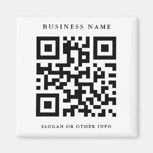 Imán Código QR Negros y Blancos Sencillos Negocios