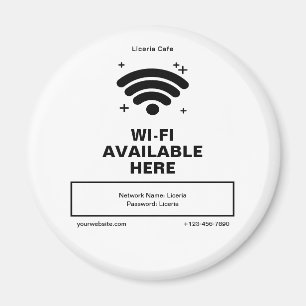 Imán Código Qr Nombre de negocio Detalles mínimos de wi
