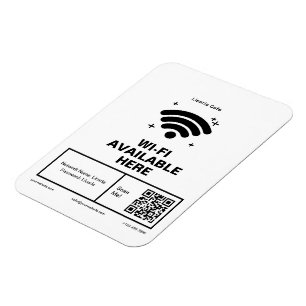 Imán Código Qr Nombre de negocio Detalles mínimos de wi