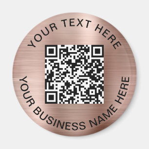 Imán Código QR oro Rosa promocional