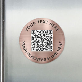 Imán Código QR oro Rosa promocional
