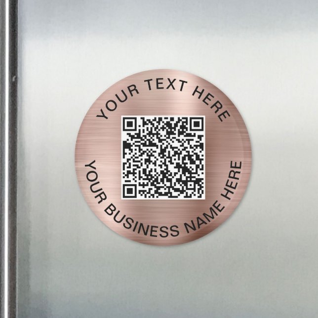 Imán Código QR oro Rosa promocional (QR Code Promotional Rose Gold Magnet)