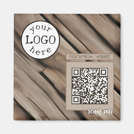 Imán Código QR para la Madera Rústica Empresarial