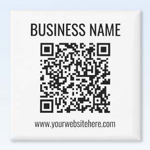 Imán Código QR personalizable y nombre de empresa