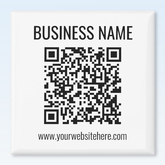 Imán Código QR personalizable y nombre de empresa (Subido por el creador)