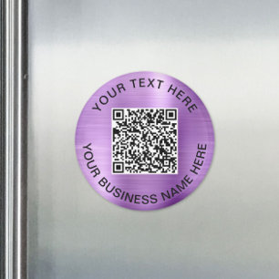 Imán Código QR Promocional Púrpura
