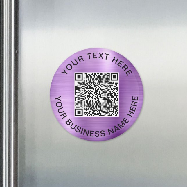 Imán Código QR Promocional Púrpura (QR Code Promotional Purple Magnet)