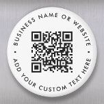 Imán Código QR Redondeo blanco simple y Minimalista<br><div class="desc">Una plantilla de imán de código QR blanco y simple personalizado en un estilo minimalista moderno que se puede actualizar fácilmente con tu código QR,  nombre comercial o sitio web y texto personalizado,  por ejemplo,  escanearme a...  #QRcode #imnet #business</div>