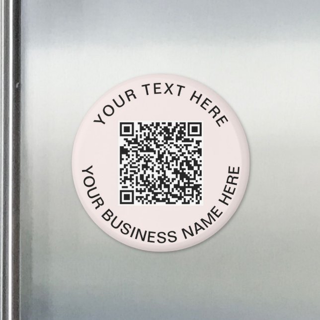 Imán Código QR Rosa Promocional Empresarial (Pink QR Code Business Promotional Magnet)